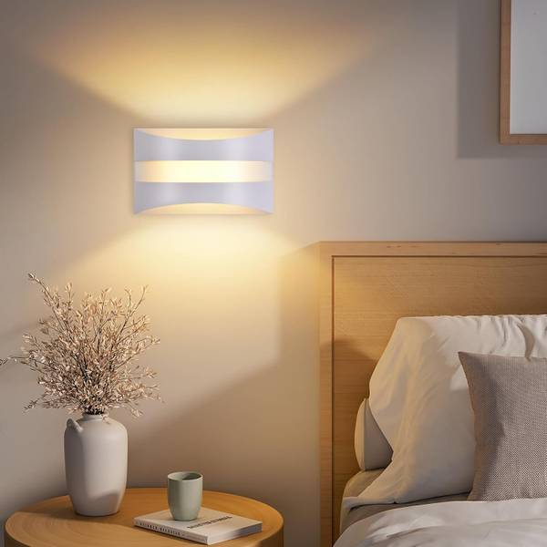 LED Wandleuchte Alaric Ⅲ Weiß - Metall - 13 x 8 x 21 cm