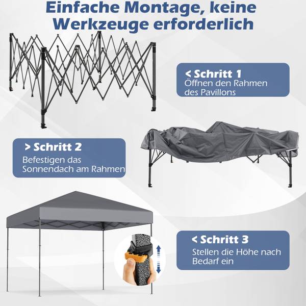 Faltpavillon ZB34775 Grau