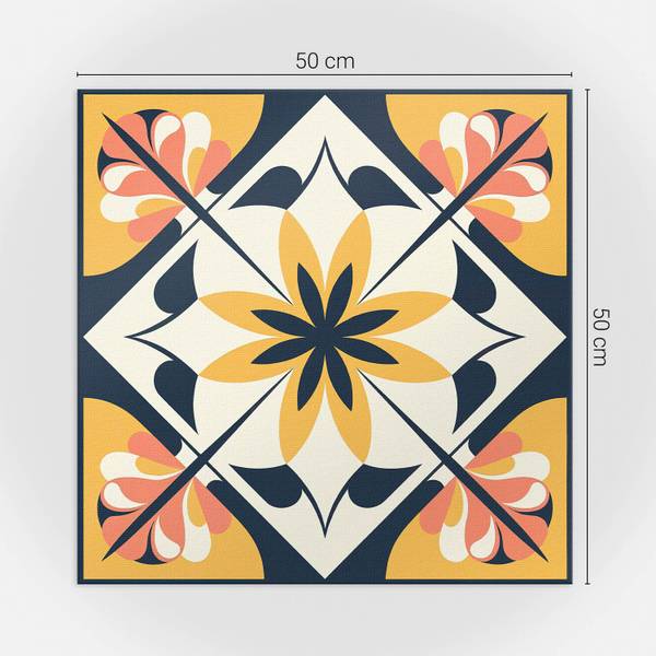 Fliesen Raute Blume 4er Set 50 x 50 cm