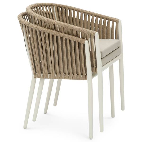 Gartenmöbelset ISOLA Beige - Metall - Kunststoff - 180 x 76 x 100 cm