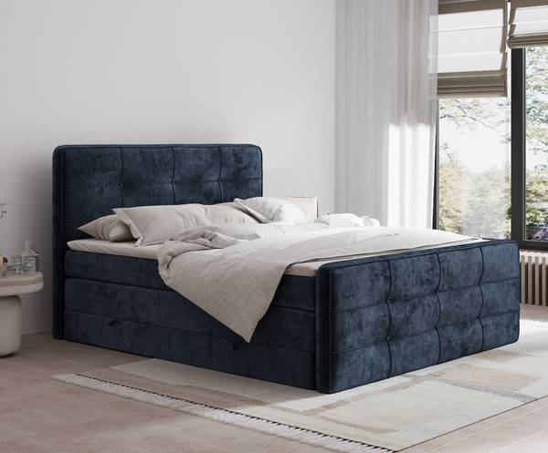 Boxspringbett Semplice Marineblau - Liegefläche Breite: 160 cm