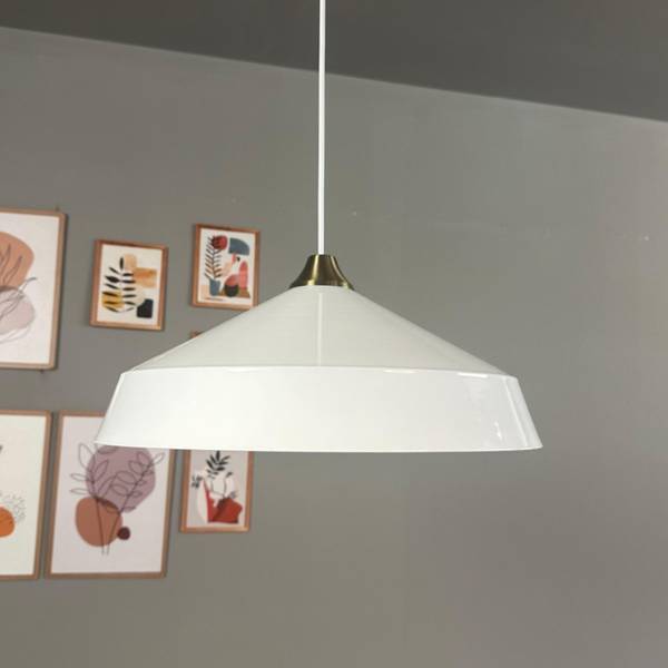 Pendelleuchte EPLema Weiß - Metall - 38 x 17 x 38 cm