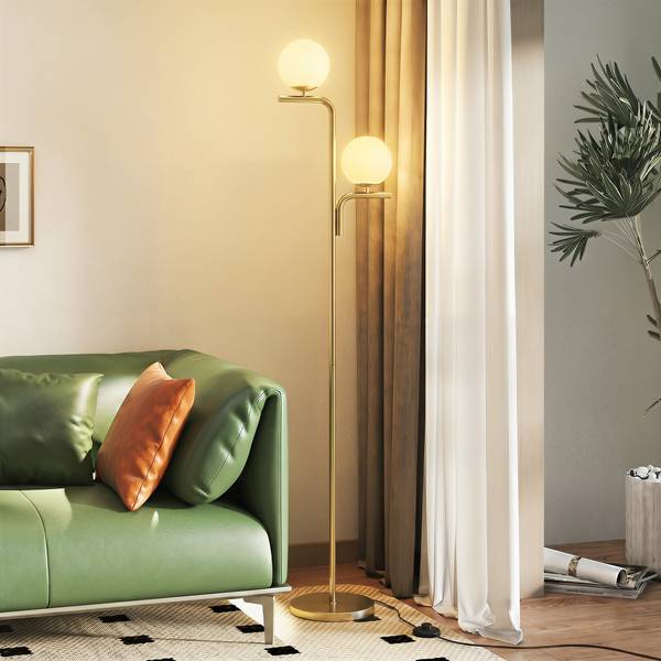Stehlampe B31-654V90GD Gold - Stahl - Milchglas - 28 x 170 x 33 cm