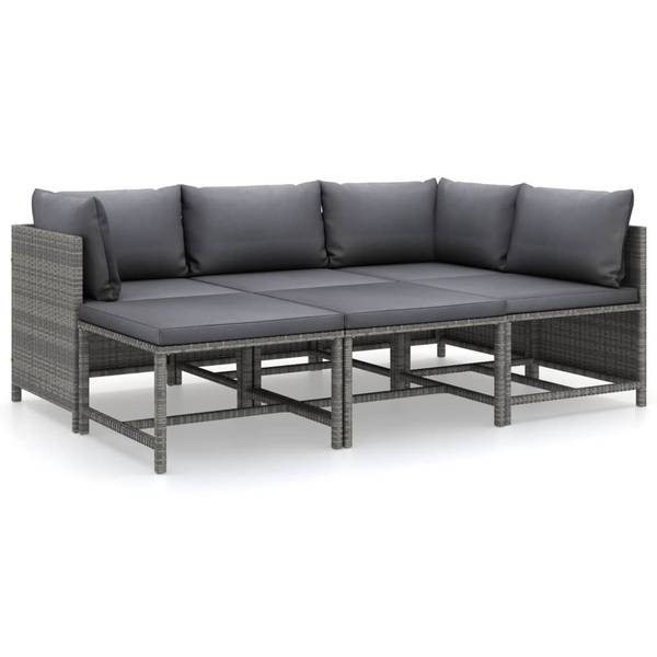 Salon de jardin 3009676-14 (lot de 6) Gris - Polyester - Acier - 60 x 60 x 60 cm