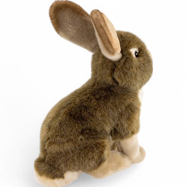 Kuscheltier Hase mit großen Ohren Braun - Kunstfell - 14 x 30 x 25 cm