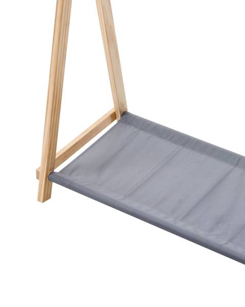 Kledingstandaard CREE bruin - grijs - massief hout - 108 x 103 x 43 cm