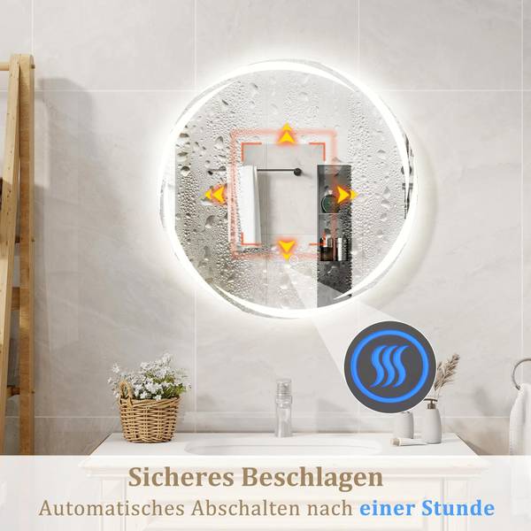 Badspiegel NM0389PQDE Silber - Glas - 60 x 3 x 60 cm