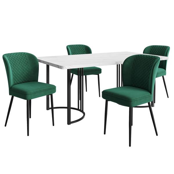 Essgruppe BB1846 5tlg Schwarz - Grün - Holzwerkstoff - 80 x 75 x 140 cm