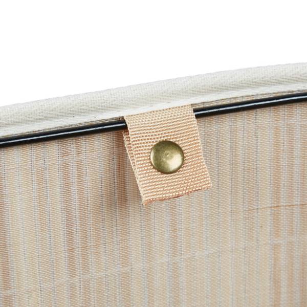 2 x Brotkörbchen Bambus Braun - Rot - Weiß - Polyester - 34 x 17 x 24 cm