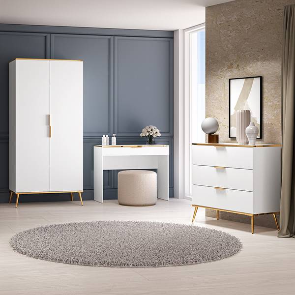 Kommode VLORA-131-2 Weiß - Holzwerkstoff - 92 x 88 x 40 cm