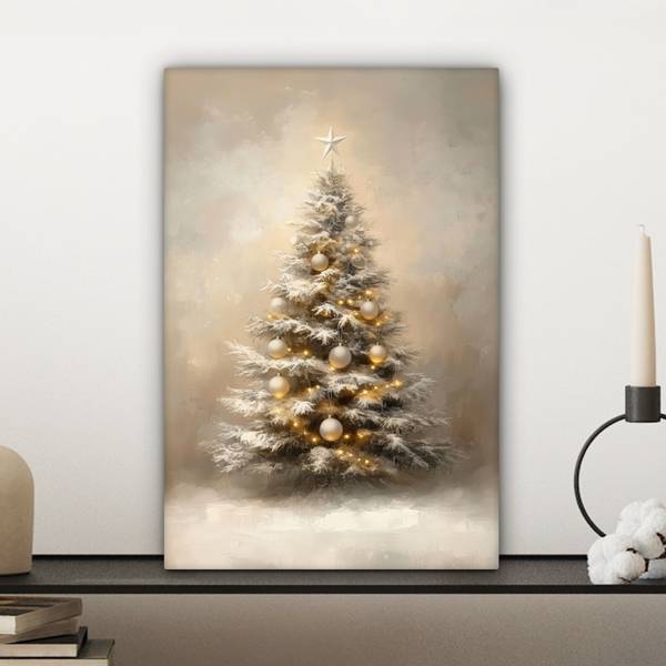 CANVAS SCHILDERIJ Kerst 20 x 30 cm