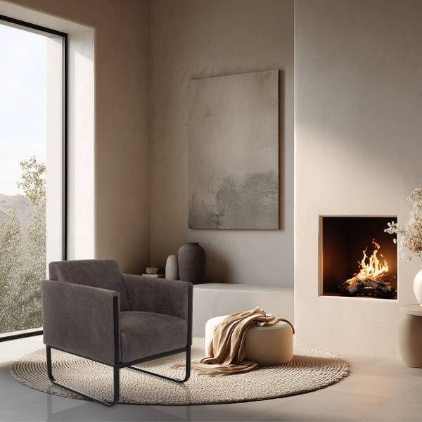 Fauteuils lounges Aruba Retro Gris - Tissé à plat - 67 x 78 x 71 cm