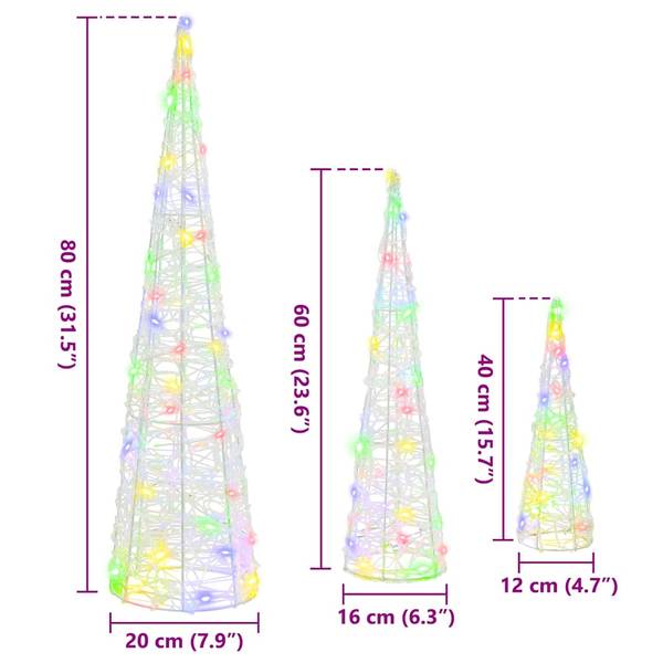 Weihnachtsbaum 3700000150 3er Set Multicolor