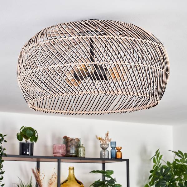 Deckenleuchte Chadid Beige - Schwarz - 19 x 51 x 51 cm