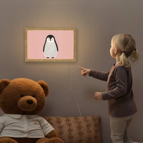 NACHTTISCHLAMPE Pinguin 30 x 20 cm - Durchmesser: 32 cm