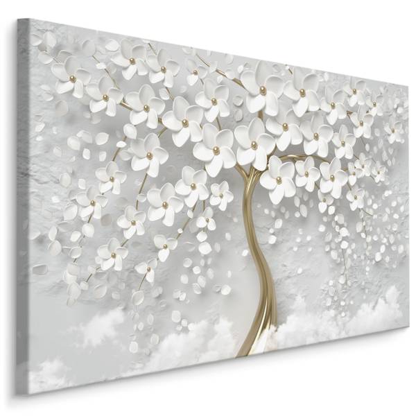 Leinwandbild Baum Blumen Abstraktion 3D 70 x 50 x 50 cm
