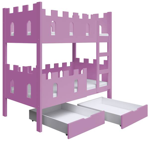 Stapelbed met matrassen Castelo roze