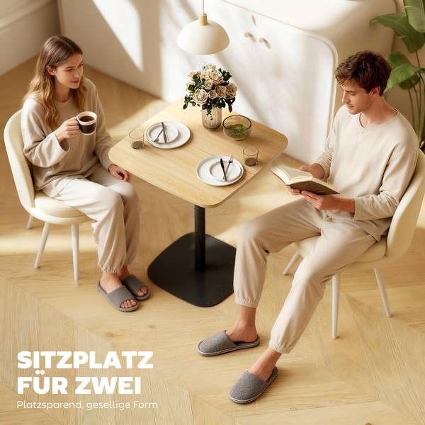 Esstisch 83A-386V81ND Braun - Stahl - 60 x 75 x 60 cm