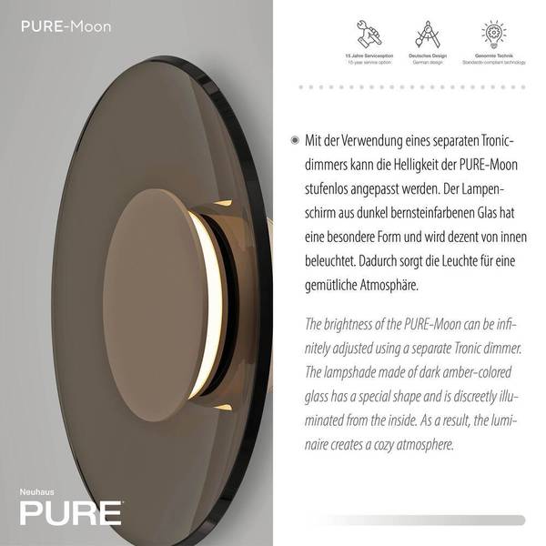 LED Wandleuchte PURE Moon Bronze - 9 x 32 cm