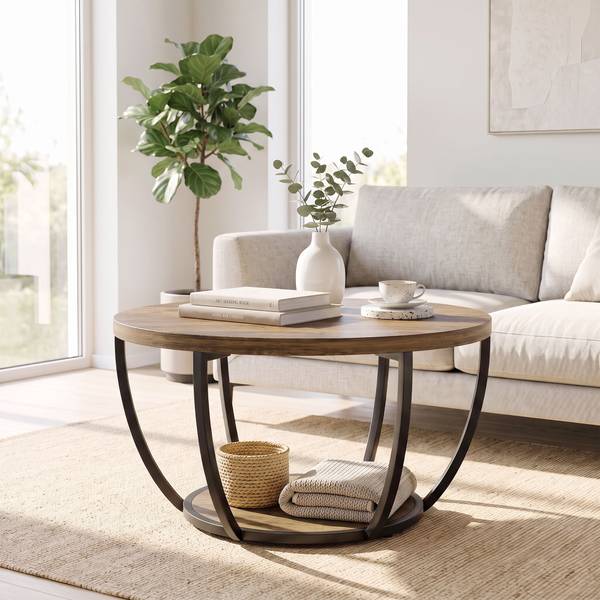 Couchtisch 83B-870V00BN Braun - Eisen - 80 x 44 x 80 cm