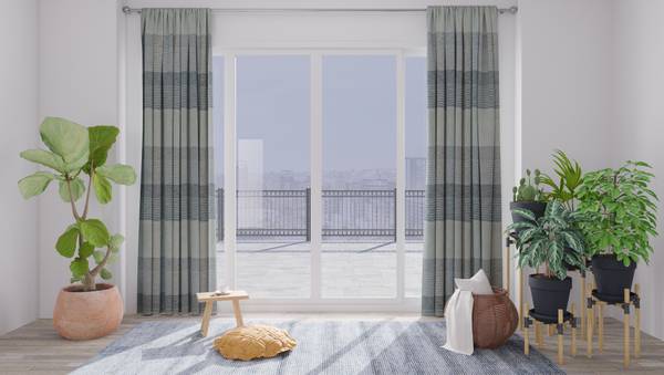 Vorhang grau anthrazit streifen Grau - Textil - 140 x 245 x 140 cm