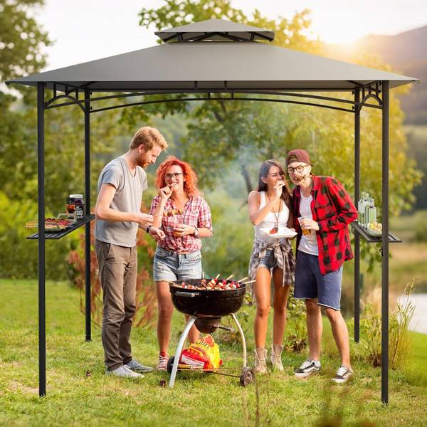 Grillpavillon ZB34509SDDE Grau - Metall - 150 x 250 x 242 cm