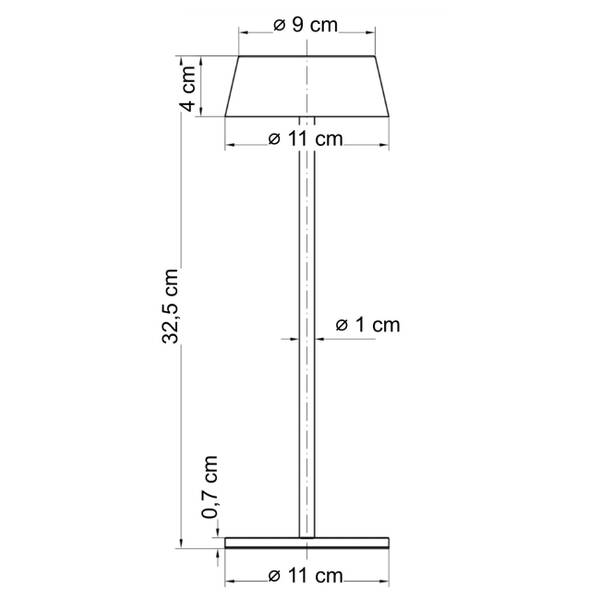 Tischleuchte Vanyel Schwarz - Metall - 10 x 32 x 32 cm