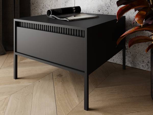 Couchtisch SORANO Schwarz - Stahl - ABS - 68 x 48 x 68 cm