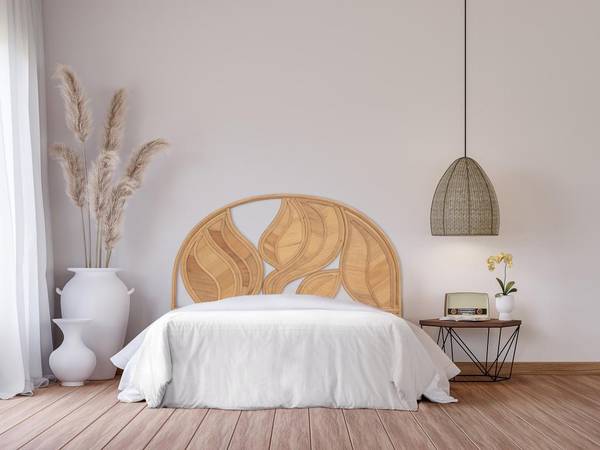 Bettkopfteil FLERIO Beige - Rattan - 5 x 135 x 160 cm