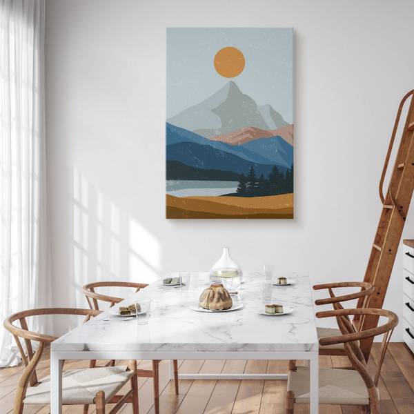 Leinwandbild BERGE Landschaft Boho 40 x 50 x 50 cm