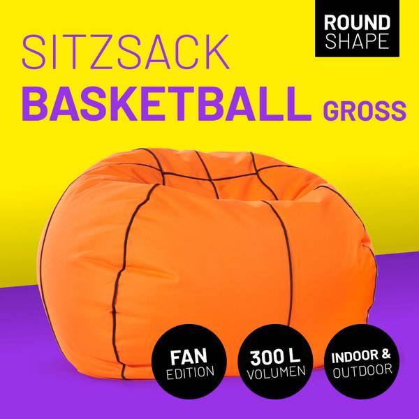 Sitzsack Sport Basketball Orange - Kunststoff - 110 x 60 x 110 cm