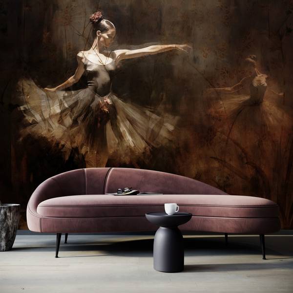Fototapete BALLERINAS Abstraktion Retro 450 x 300 x 300 cm