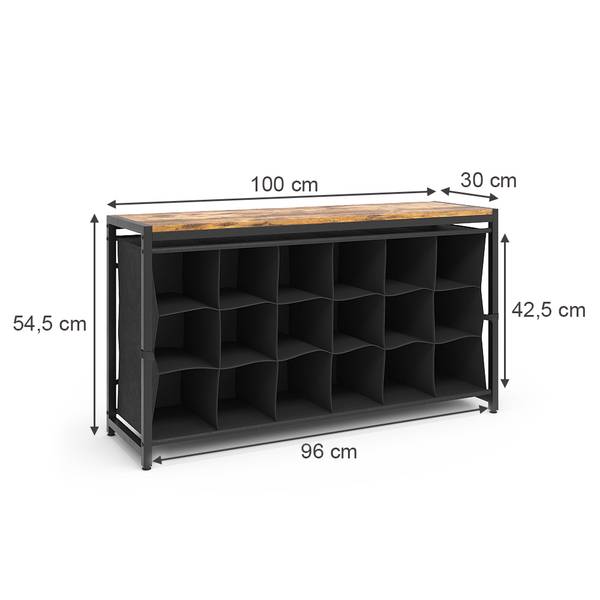 Schuhschrank Fyrk 51611 Braun - Holzwerkstoff - 100 x 55 x 30 cm