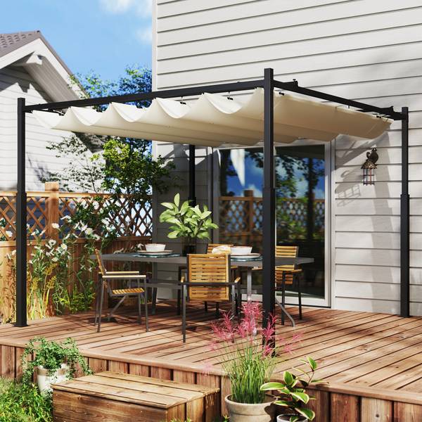 Pergola 84C-570V01CW Blanc - Textile - 298 x 230 x 298 cm