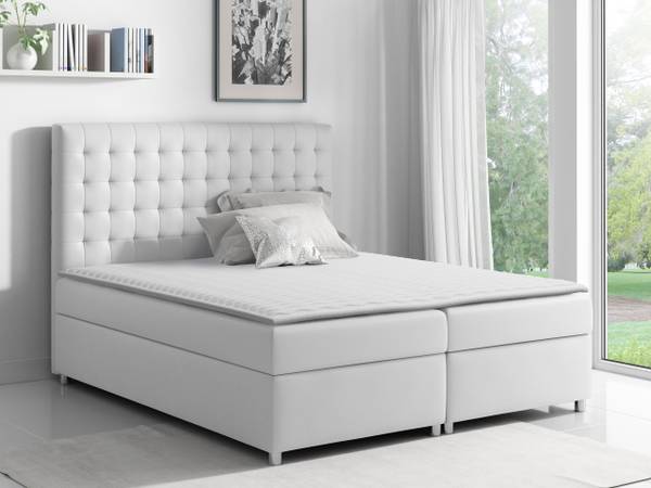 Boxspringbett Asti Weiß - Liegefläche Breite: 120 cm