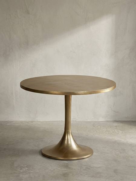 Couchtisch LUNIGIANA mit Sockelfuß Gold - Aluminium - 60 x 47 x 60 cm