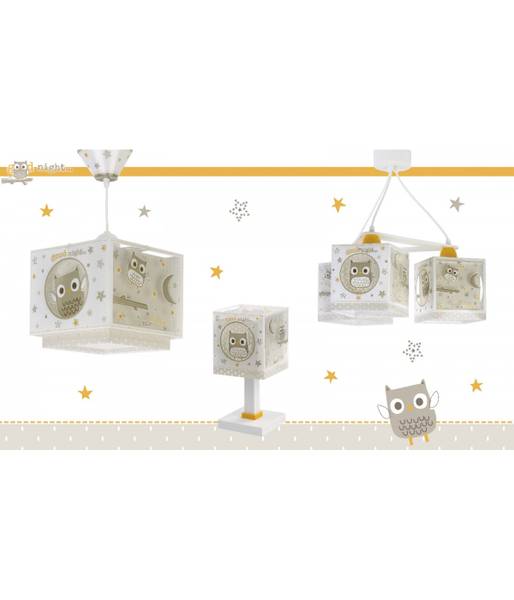 Kinder-Deckenlampe drei Eulen Beige - Kunststoff - 39 x 15 x 39 cm