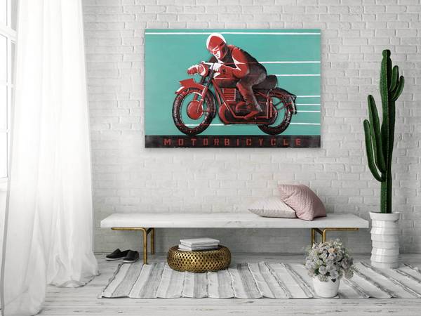 Metallbild Autos & Technik Bax Blau - Rot - Metall - 120 x 80 x 6 cm