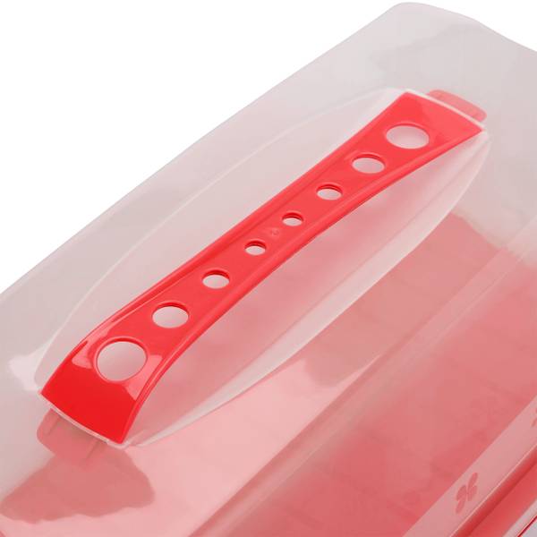 Eckige Kuchenbox Rot - Kunststoff - 37 x 15 x 16 cm