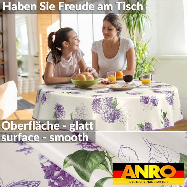 Gartenischdecke Flieder Blume mit SAUM 120 x 120 cm