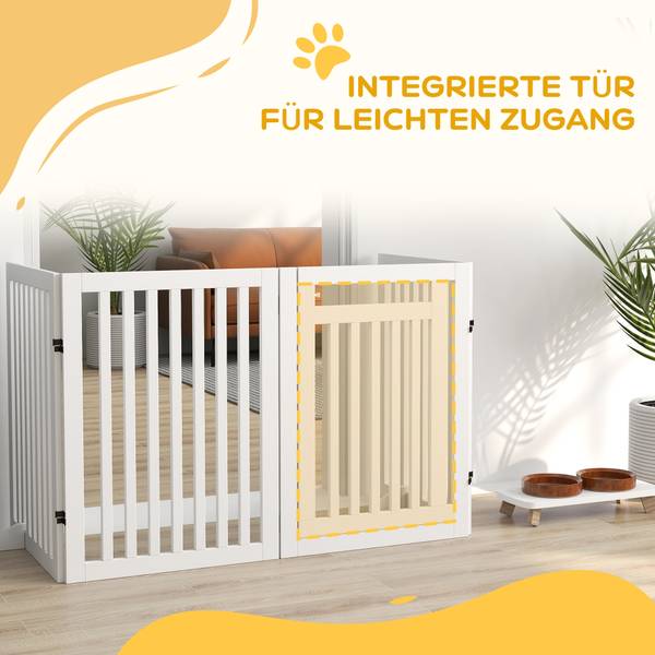 Absperrgitter Hund BB7195 Weiß - Holzwerkstoff - 68 x 12 x 94 cm