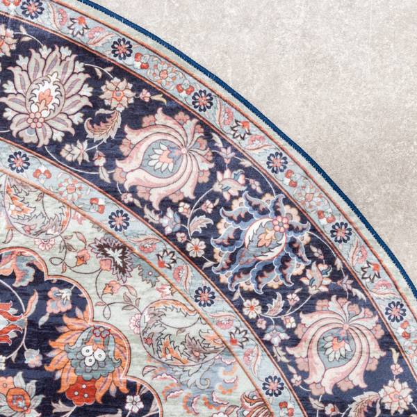 Teppich Imagine Medaillon Blau - Textil - 240 x 1 x 240 cm