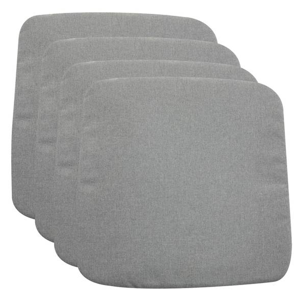Sitzkissen CHIARA (4er-Set) Grau - Polyester - 43 x 2 x 43 cm