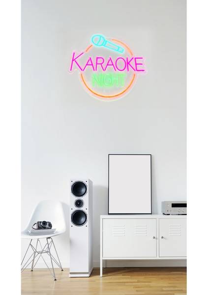 LED Neon Schild Karaoke Night Kunststoff - 50 x 60 x 2 cm