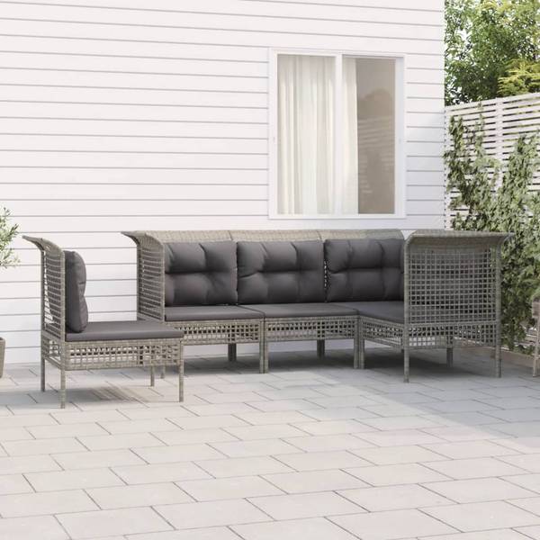 Garten-Lounge-Set 3187522 (5-teilig) Grau - Polyester - Stahl - 65 x 75 x 65 cm