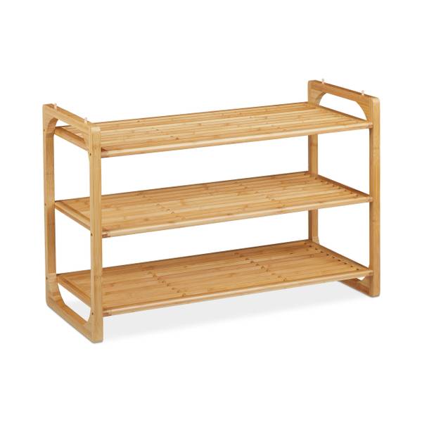 Schuhregal Bambus stapelbar Braun - Bambus - 76 x 50 x 33 cm
