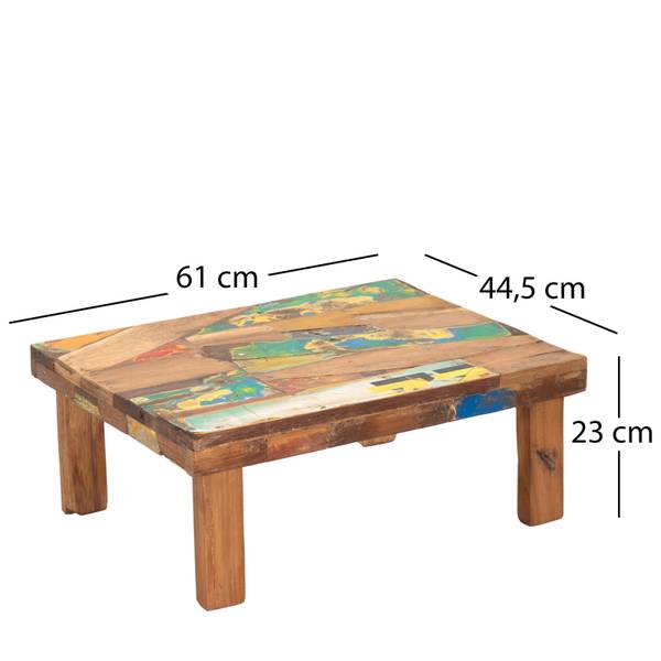 Beistelltisch Mix Braun - Massivholz - 61 x 23 x 45 cm