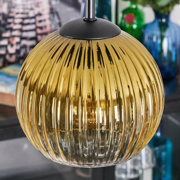 Pendelleuchte Cesaro Gold - Grau - Orange - Aluminium - Klarglas - 20 x 147 x 54 cm