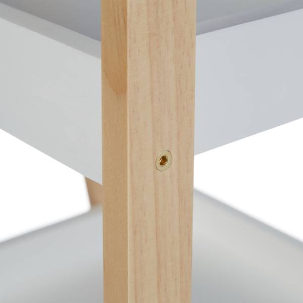 Badregal Leiter weiß Braun - Weiß - Holzwerkstoff - 35 x 99 x 36 cm