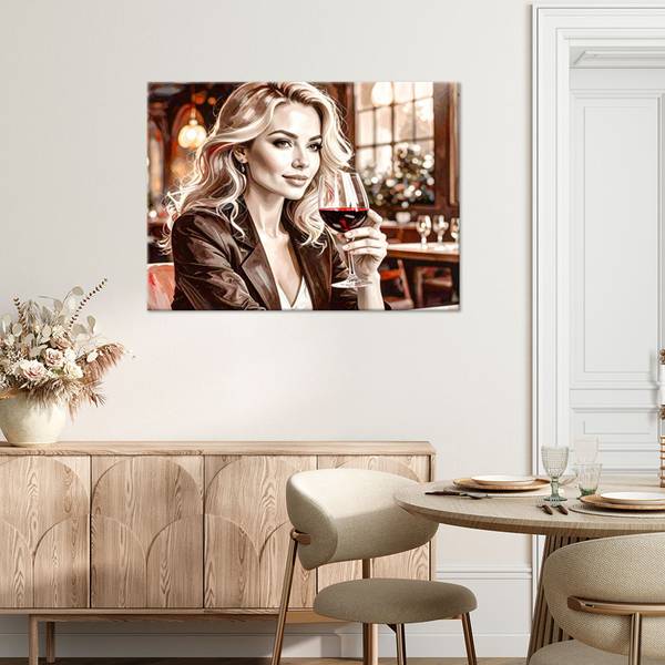 Canvas schilderij Vrouw 90 x 60 cm